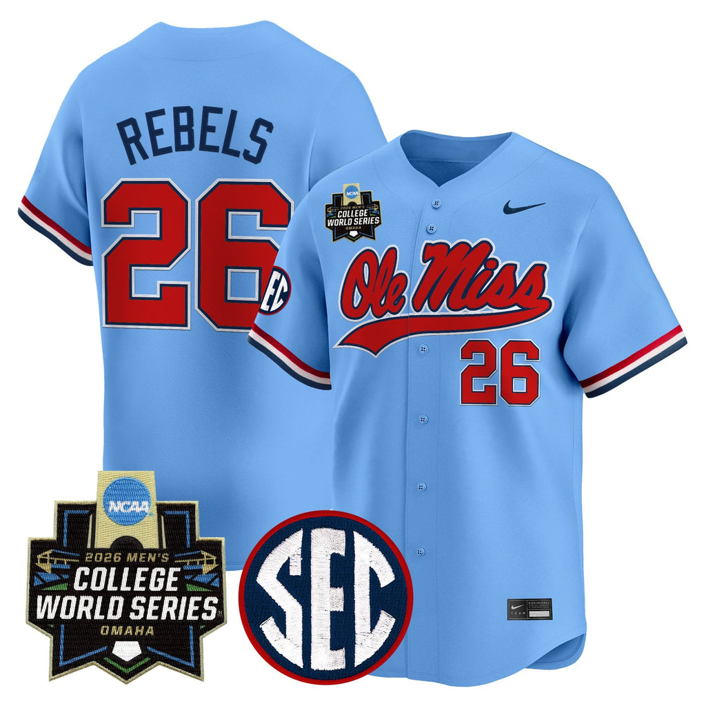 Men's Ole Miss Rebels 2026 World Series Vapor Premier Limited Jersey - All Stitched