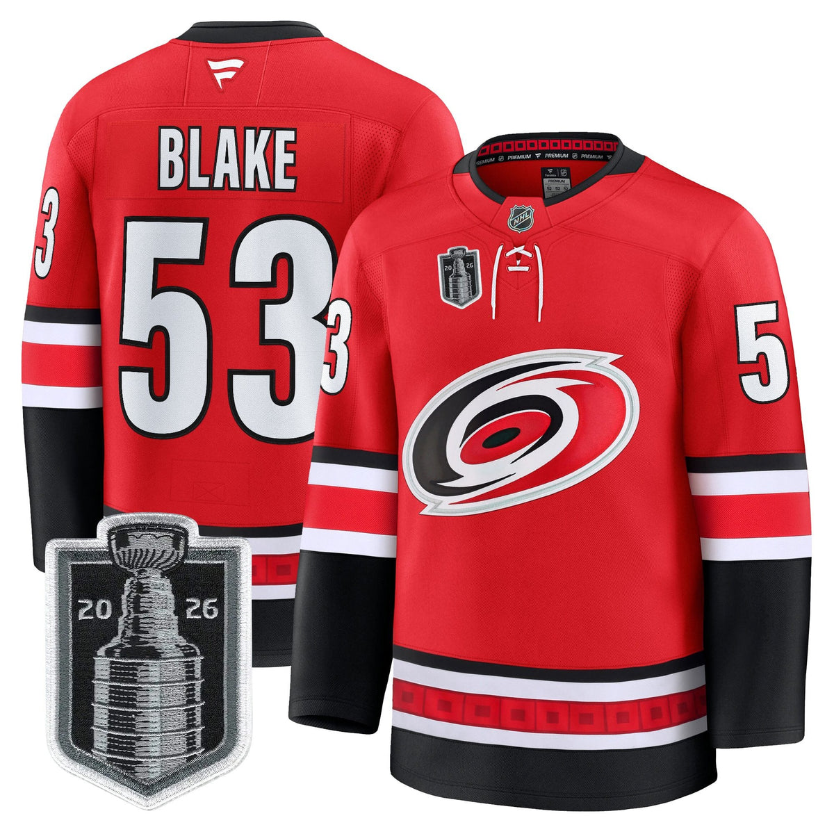 Men's Carolina Hurricanes 2026 Stanley Cup Patch Premium Jersey - All Stitched