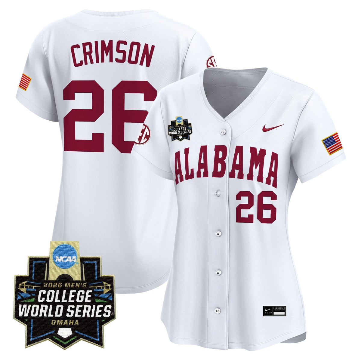 Women's Alabama Crimson Tide 2026 World Series Vapor Premier Limited Jersey - All Stitched