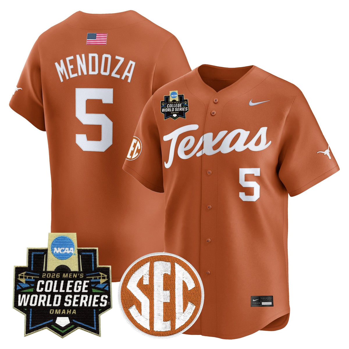 Men's Texas Longhorns 2026 World Series Vapor Premier Limited Jersey V2 - All Stitched