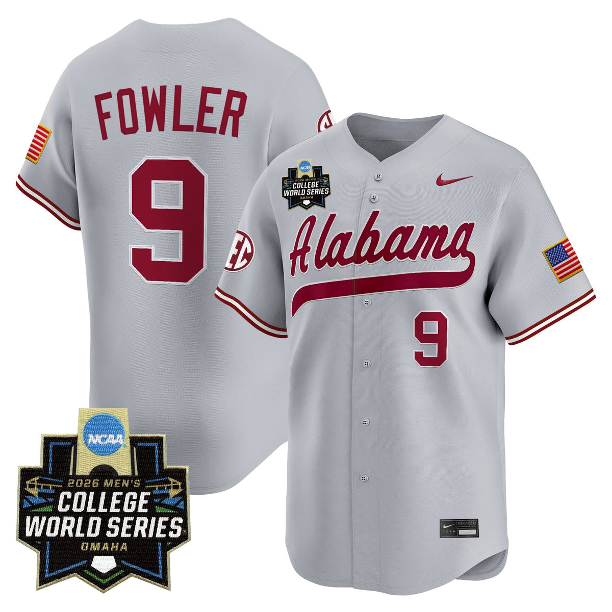 Men's Alabama Crimson Tide 2026 World Series Vapor Premier Limited Jersey V2 - All Stitched