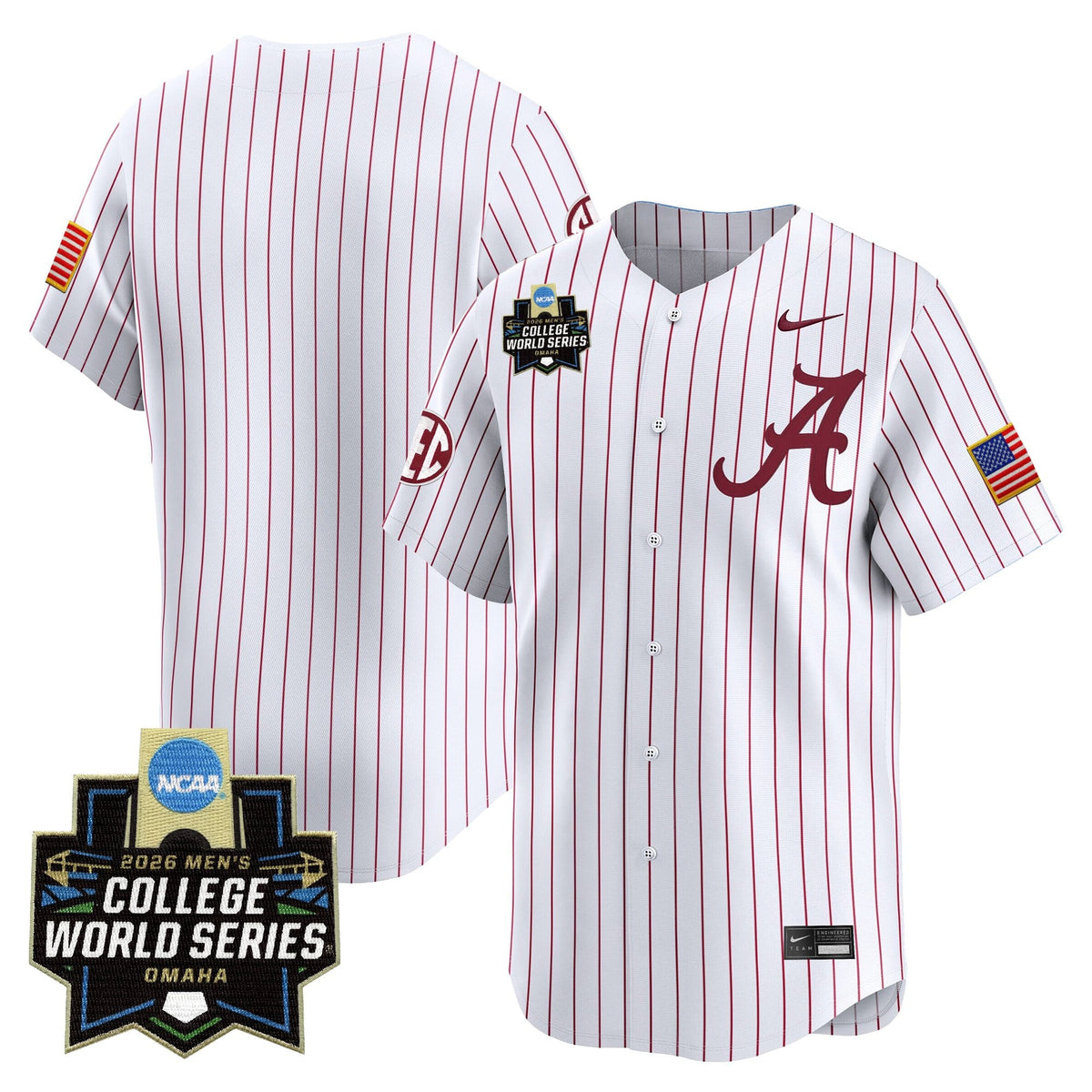 Men's Alabama Crimson Tide 2026 World Series Vapor Premier Limited Jersey V2 - All Stitched