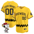 Milwaukee Brewers x Peanuts Vapor Premier Limited Custom Jersey - Stitched