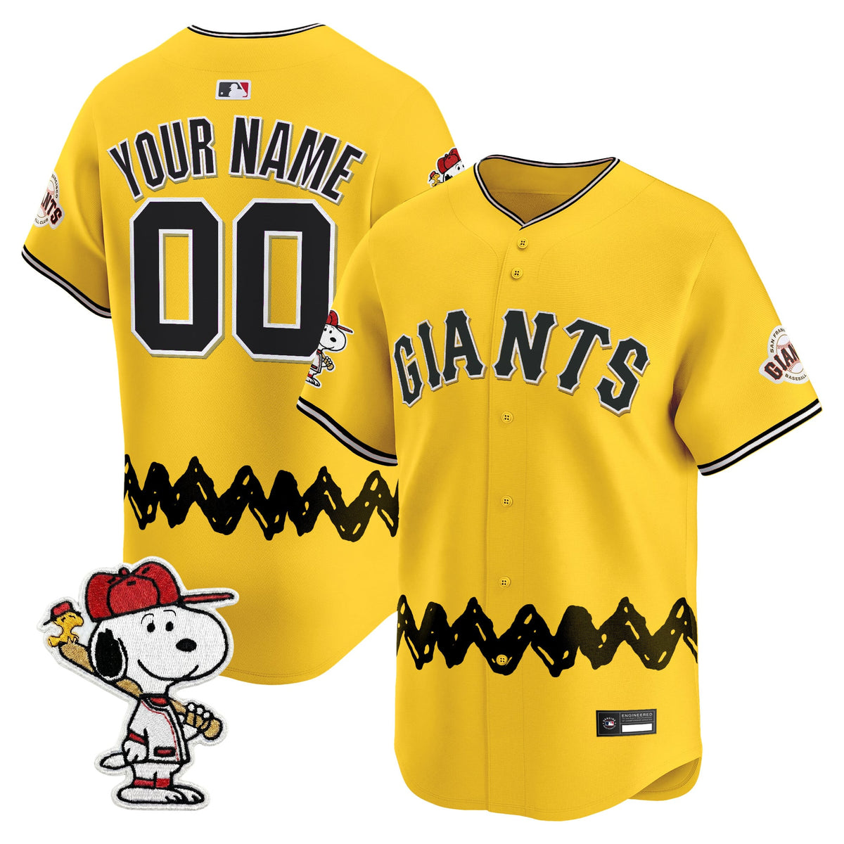 San Francisco Giants x Peanuts Vapor Premier Limited Custom Jersey - Stitched