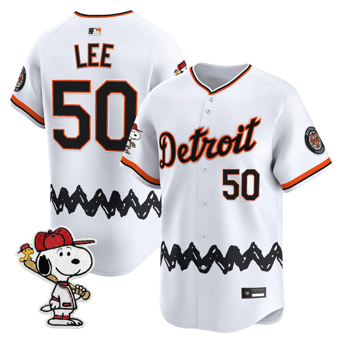 Men's Detroit Tigers x Peanuts Vapor Premier Limited Jersey - Stitched