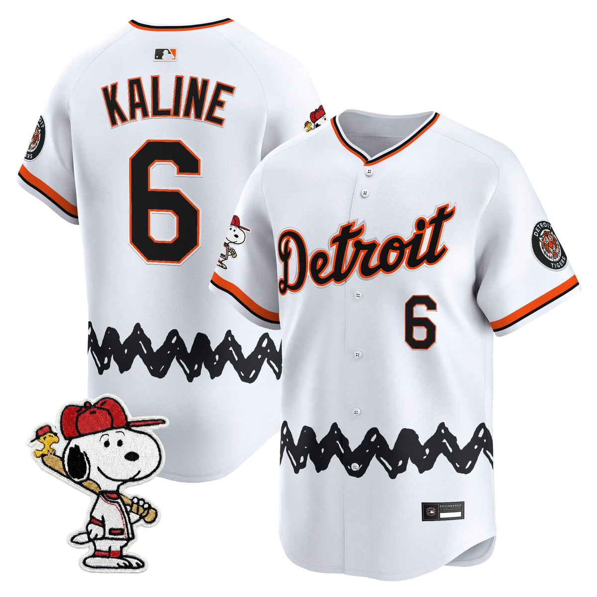 Men's Detroit Tigers x Peanuts Vapor Premier Limited Jersey - Stitched