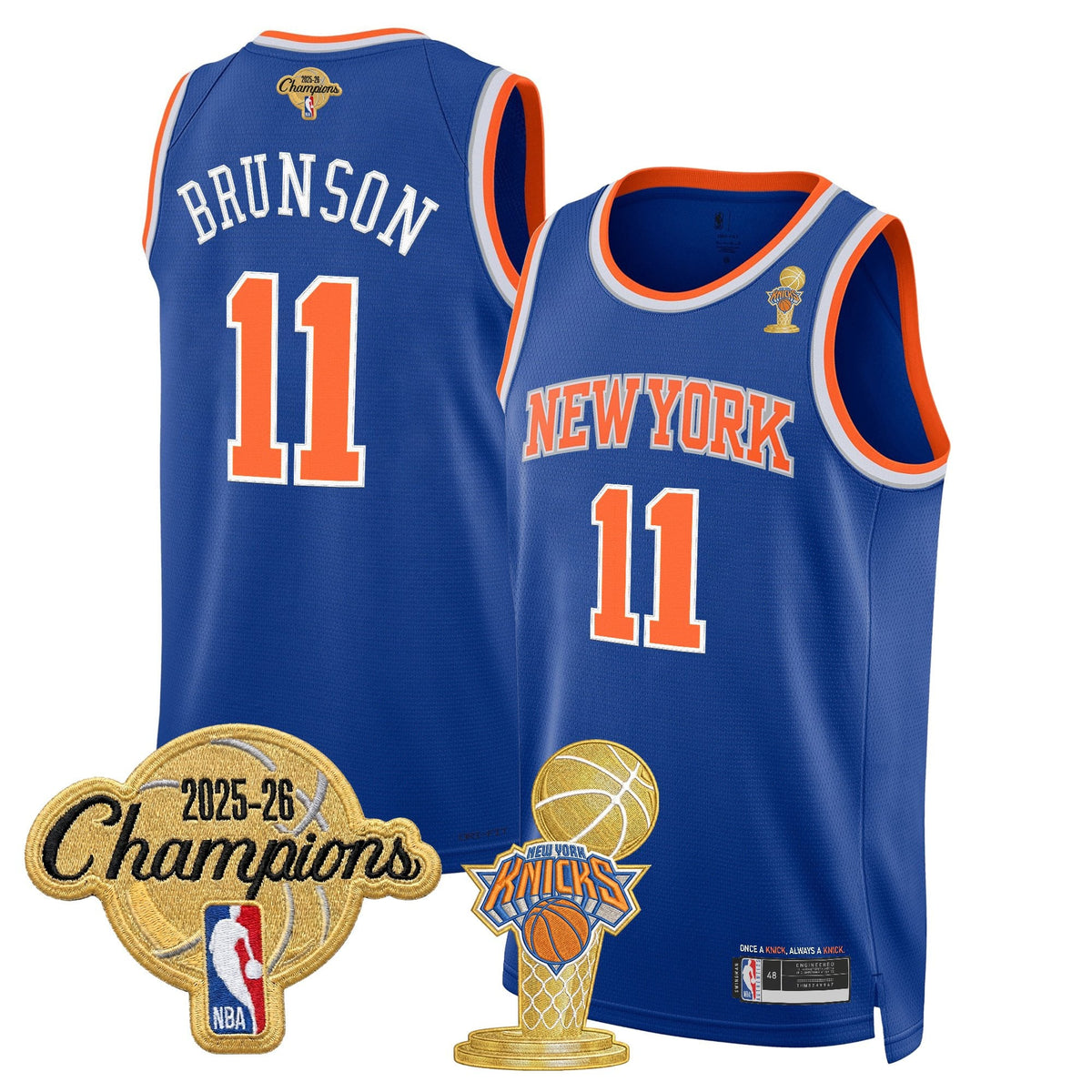 Men's New York Knicks 2026 Champions Patch Swingman Jersey - All Stitched