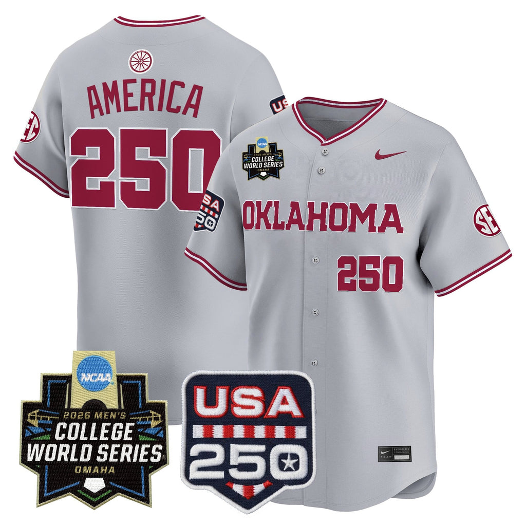 Men's Oklahoma Sooners 2026 World Series Vapor Premier Limited Jersey - 250 America Patch - All Stitched