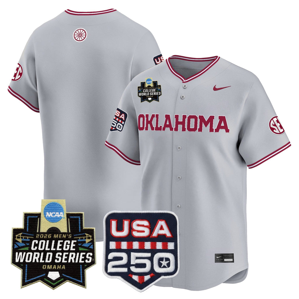 Men's Oklahoma Sooners 2026 World Series Vapor Premier Limited Jersey - 250 America Patch - All Stitched