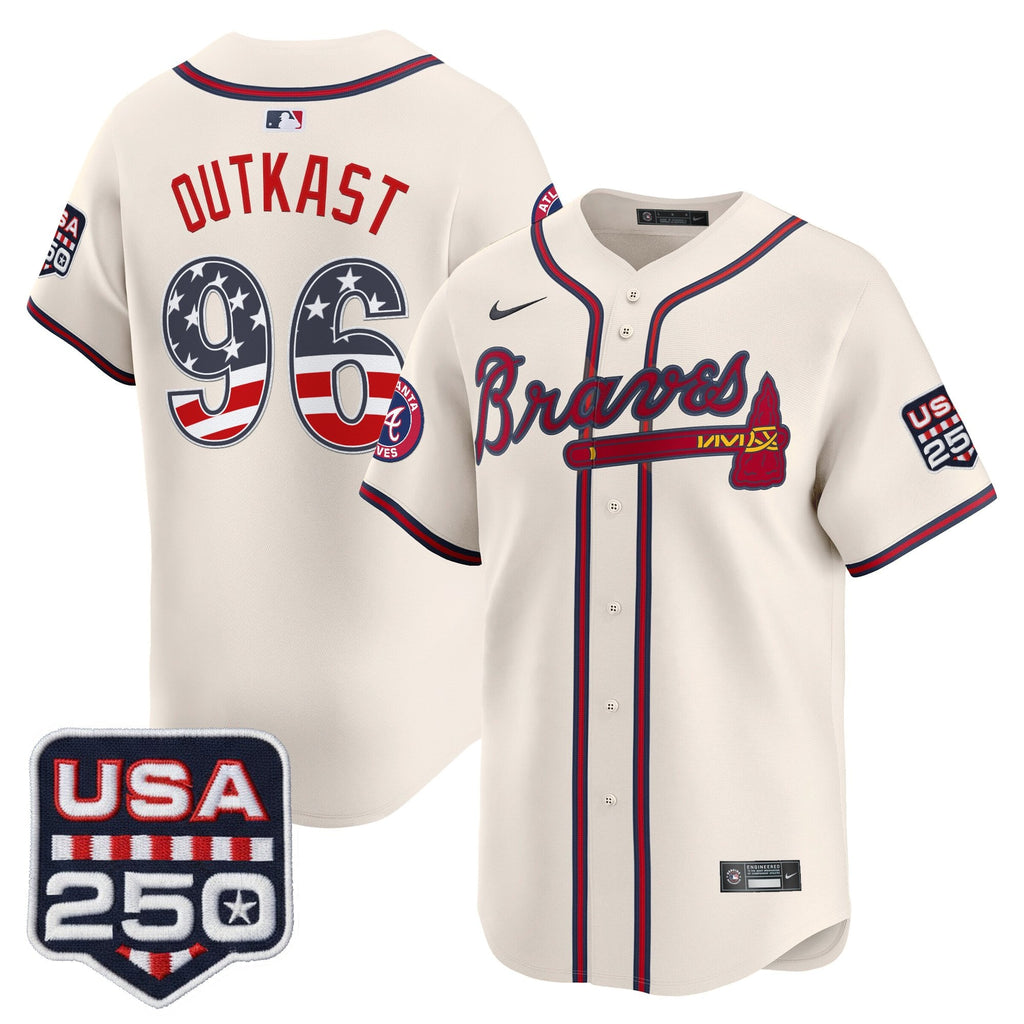 Men's Atlanta Braves USA 250 Fourth of July Vapor Premier Limited Jersey - All Stitched
