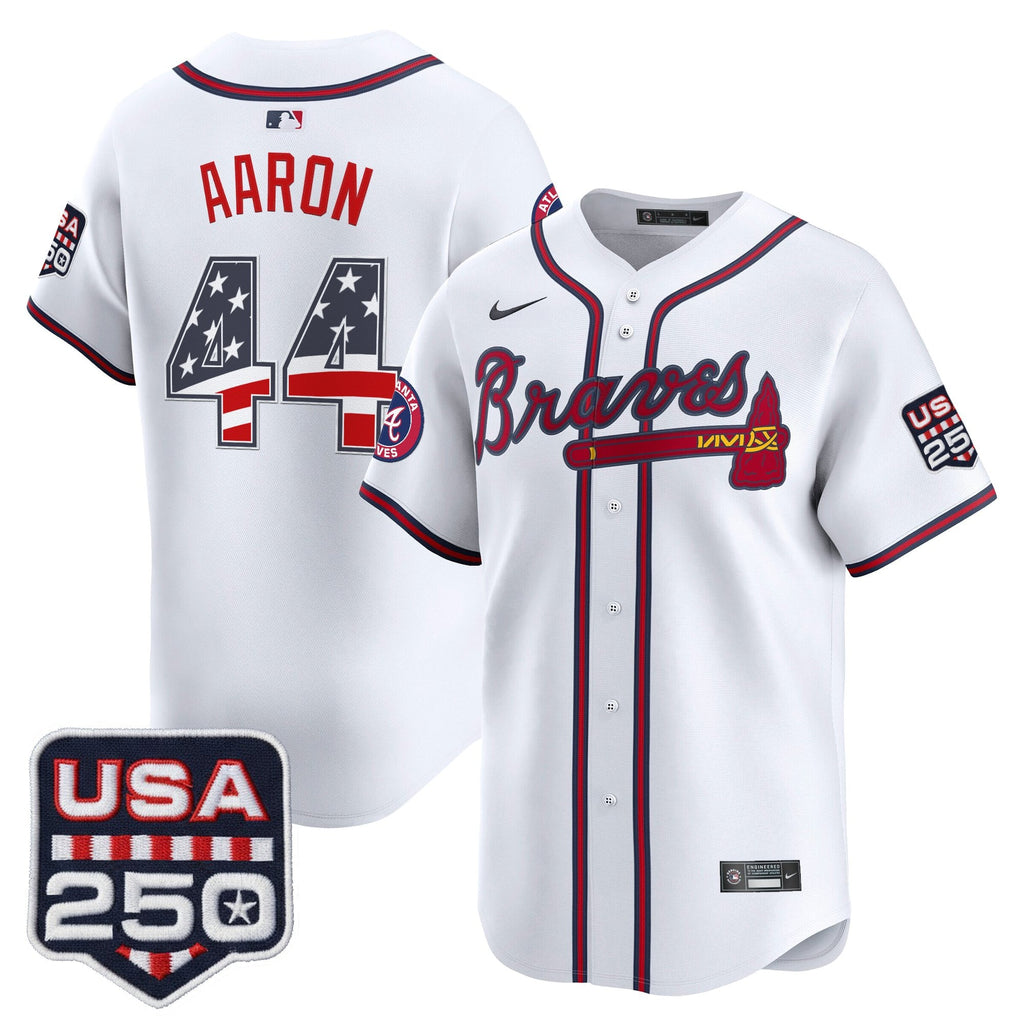 Men's Atlanta Braves USA 250 Fourth of July Vapor Premier Limited Jersey - All Stitched