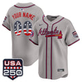 Atlanta Braves USA 250 Fourth of July Vapor Premier Limited Custom Jersey - All Stitched