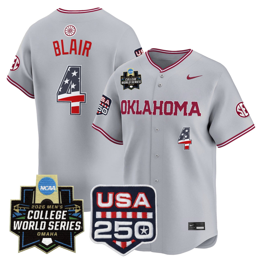 Men's Oklahoma Sooners USA 250 Fourth of July Vapor Premier Limited Jersey - 2026 World Series Patch - All Stitched