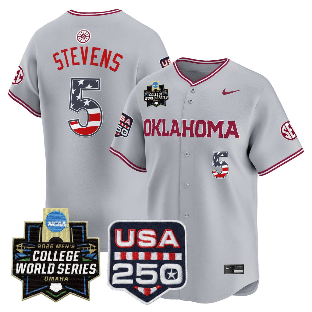 Men's Oklahoma Sooners USA 250 Fourth of July Vapor Premier Limited Jersey - 2026 World Series Patch - All Stitched