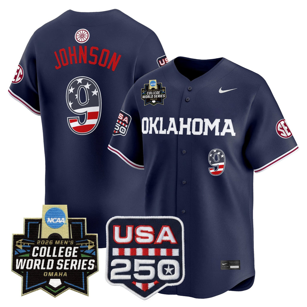 Men's Oklahoma Sooners USA 250 Fourth of July Vapor Premier Limited Jersey - 2026 World Series Patch - All Stitched
