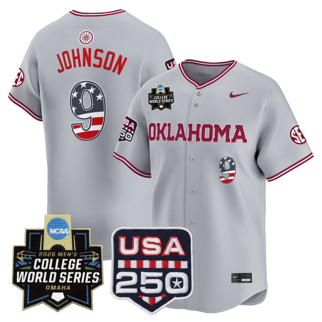 Men's Oklahoma Sooners USA 250 Fourth of July Vapor Premier Limited Jersey - 2026 World Series Patch - All Stitched