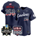 Men's North Carolina Tar Heels USA 250 Fourth of July Vapor Premier Limited Jersey - 2026 World Series patch - All Stitched