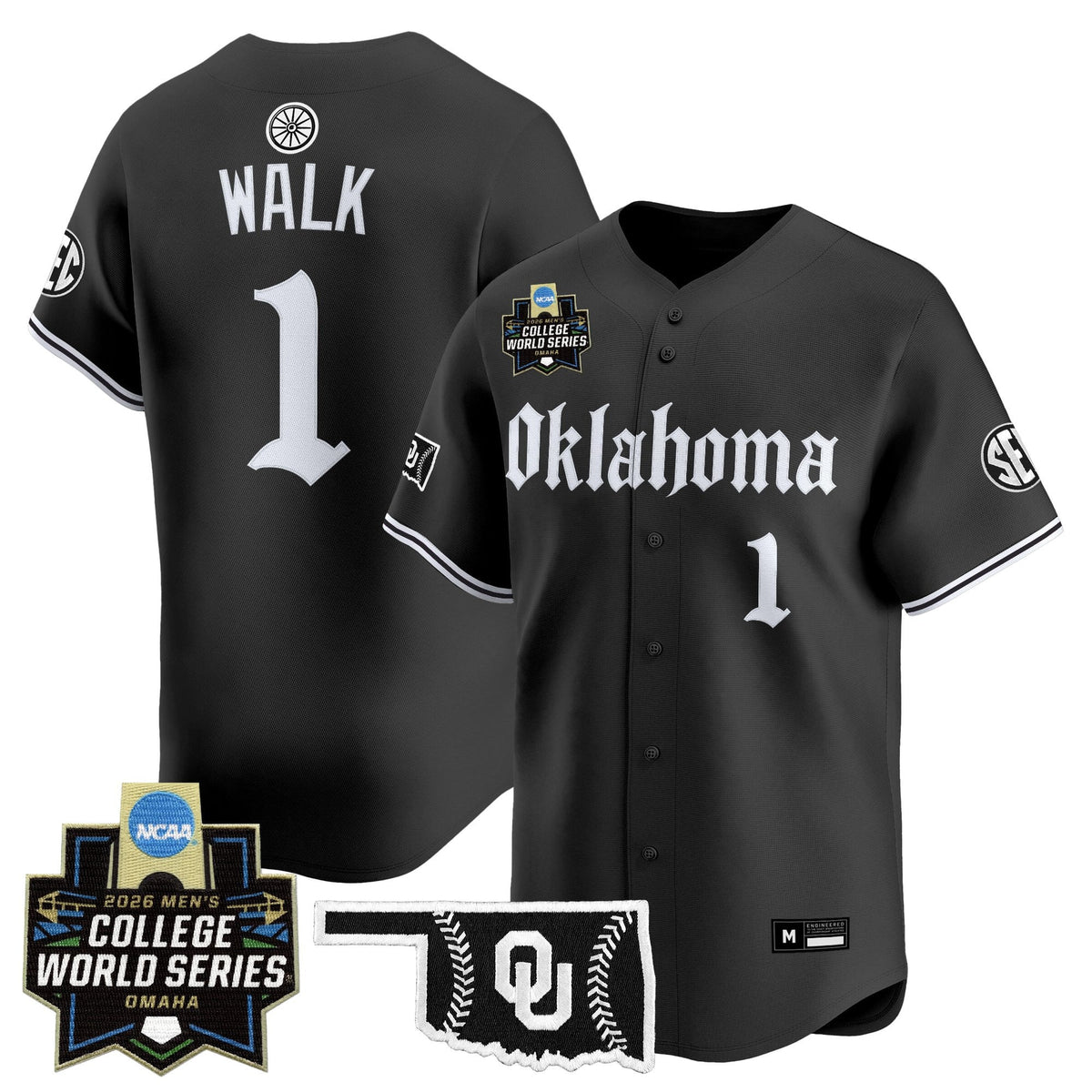 Men's Oklahoma Sooners 2026 World Series Vapor Premier Limited Jersey - Gothic Edition - All Stitched