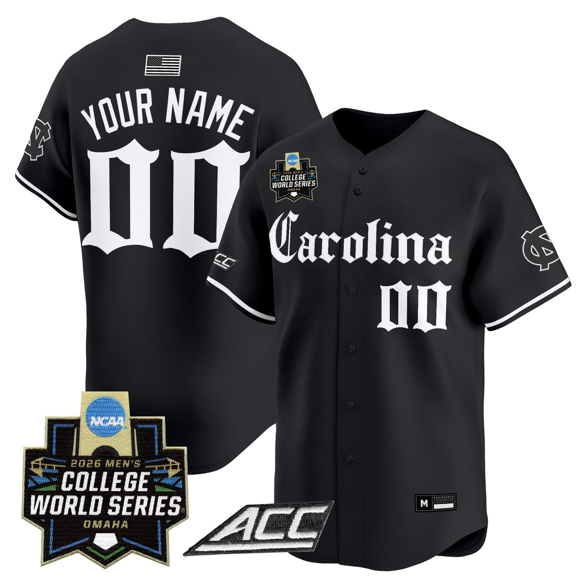 North Carolina Tar Heels 2026 World Series Vapor Premier Limited Custom Jersey - Gothic Edition - All Stitched