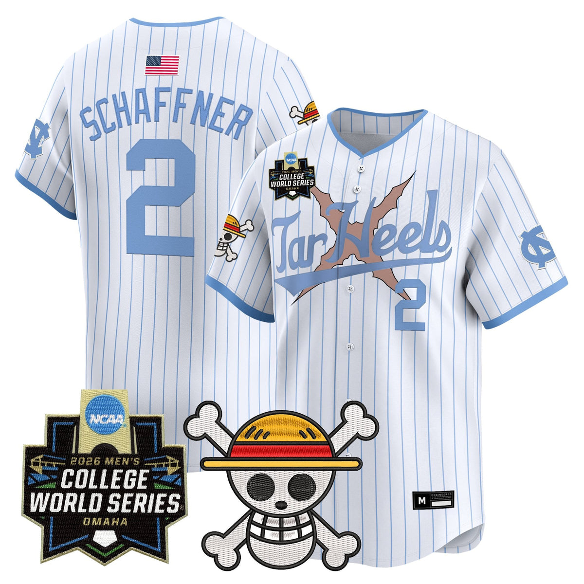 Men's North Carolina Tar Heels 2026 World Series x One Piece Vapor Premier Limited Jersey - All Stitched