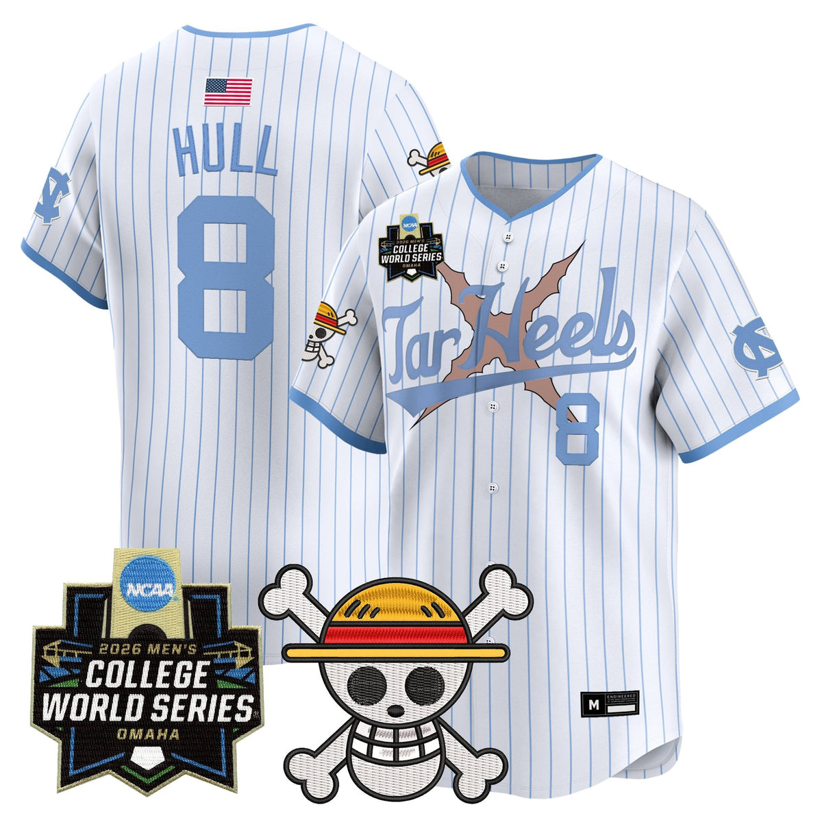 Men's North Carolina Tar Heels 2026 World Series x One Piece Vapor Premier Limited Jersey - All Stitched