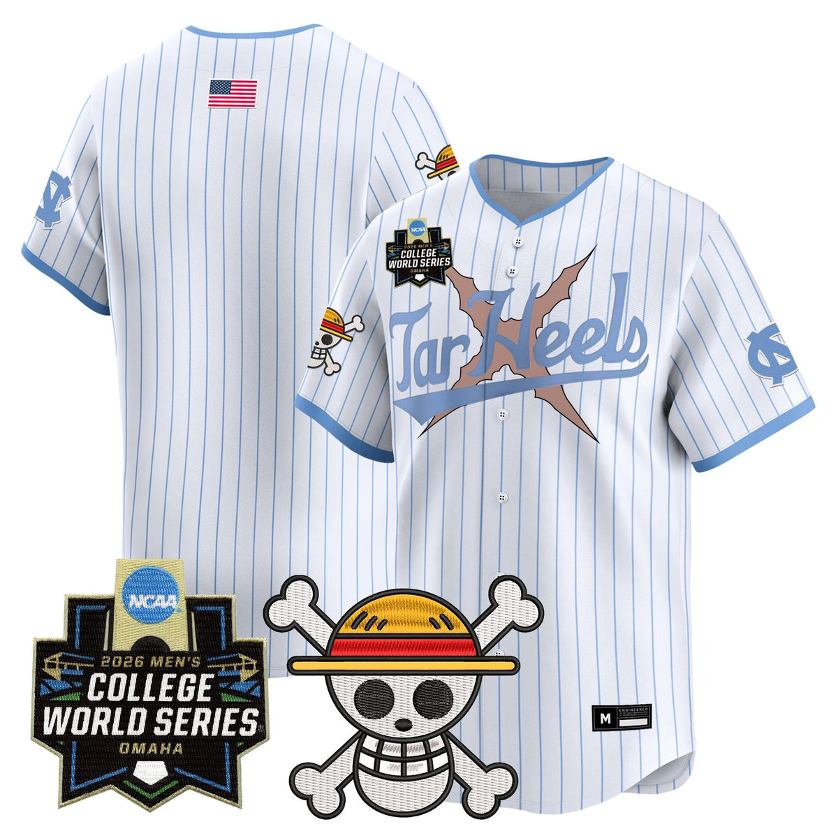 Men's North Carolina Tar Heels 2026 World Series x One Piece Vapor Premier Limited Jersey - All Stitched
