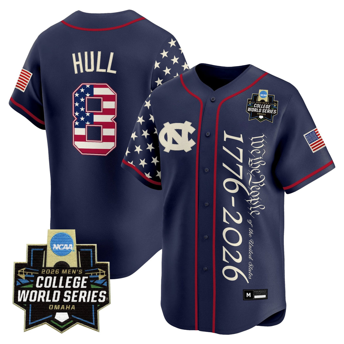 Men's North Carolina Tar Heels 2026 World Series "America 250 Edition" Vapor Premier Limited Jersey V2 - All Stitched