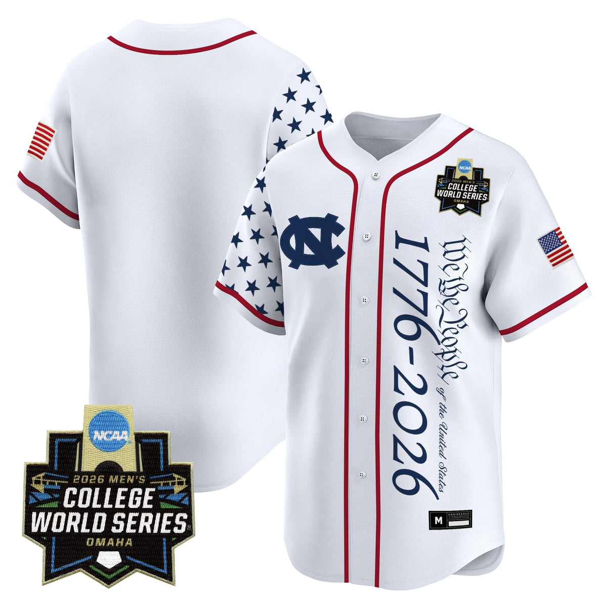 Men's North Carolina Tar Heels 2026 World Series "America 250 Edition" Vapor Premier Limited Jersey V2 - All Stitched