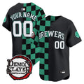 Milwaukee Brewers x Demon Slayer Vapor Premier Limited Custom Jersey - Stitched