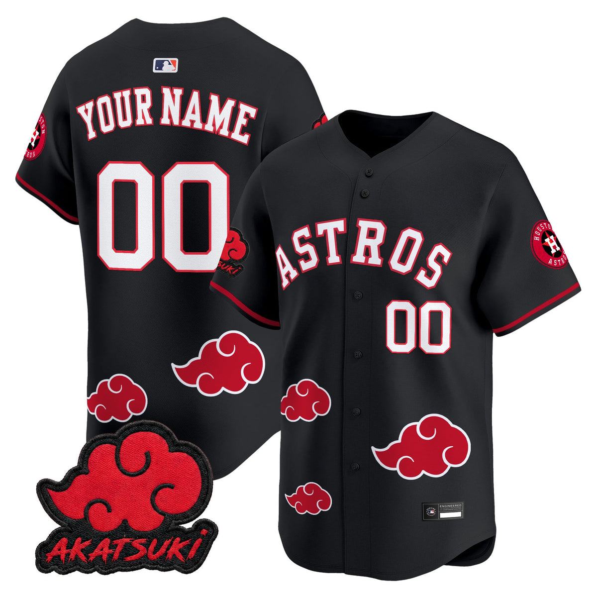 Houston Astros x Naruto Akatsuki Edition Vapor Premier Limited Custom Jersey - Stitched