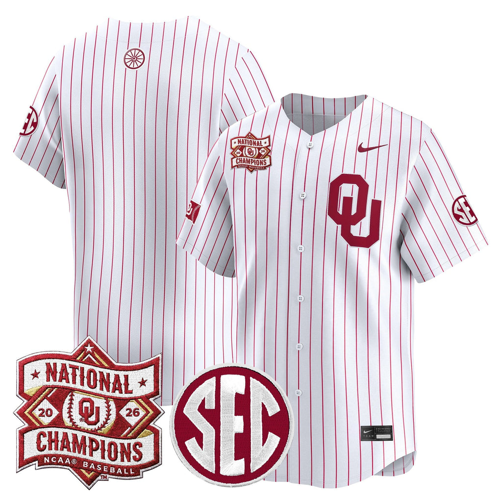 Men's Oklahoma Sooners 2026 National Champions Patch Vapor Premier Limited Jersey V2 - All Stitched