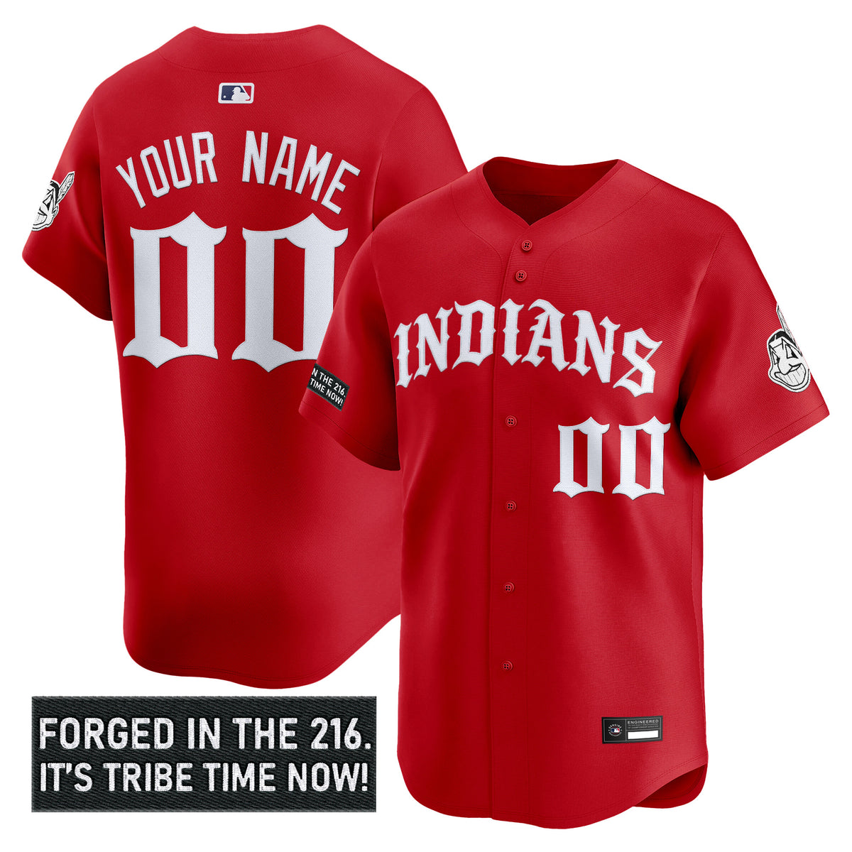 Cleveland Indians 'Old English Edition' Vapor Premier Limited Custom Jersey - All Stitched