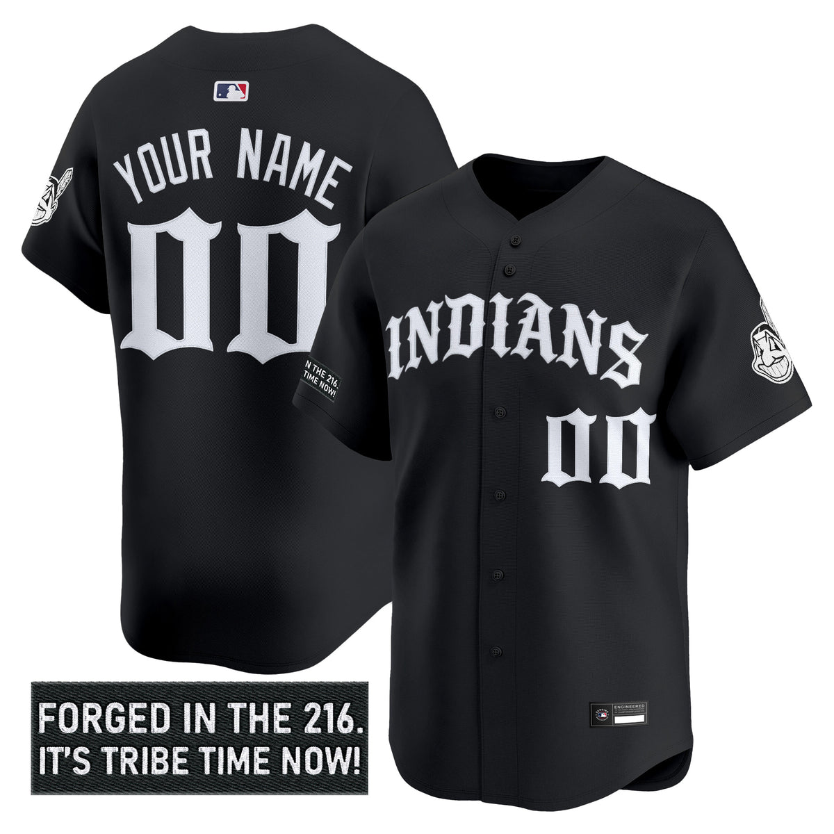 Cleveland Indians 'Old English Edition' Vapor Premier Limited Custom Jersey - All Stitched