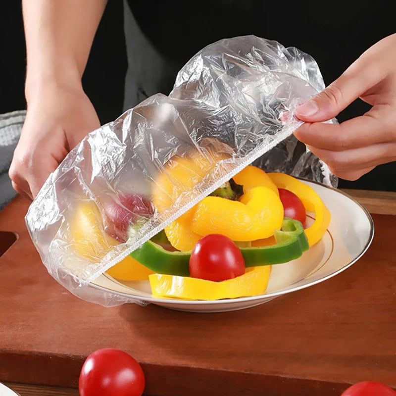 Elastic Food Covers, Disposable Plastic Bowl Lids for Fruit Vegetable Storage Freshness Seal Wraps Shoe Cover Shower Headgear