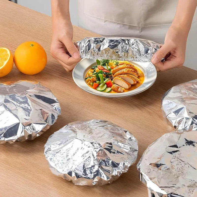 Foil Film Disposable Food Cover Aluminum Foil Insulation Covers Elastic Fresh-keep Saran Warp Vegetable Storage Bags Organizer